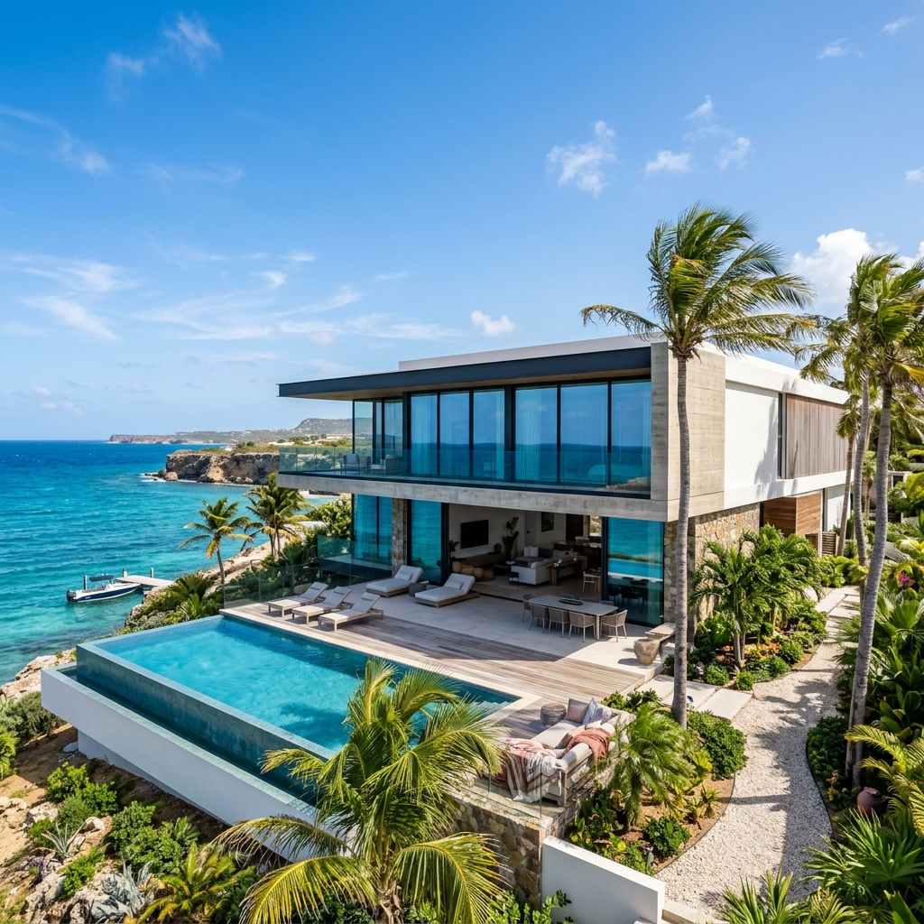 Residential villa construction in Aruba